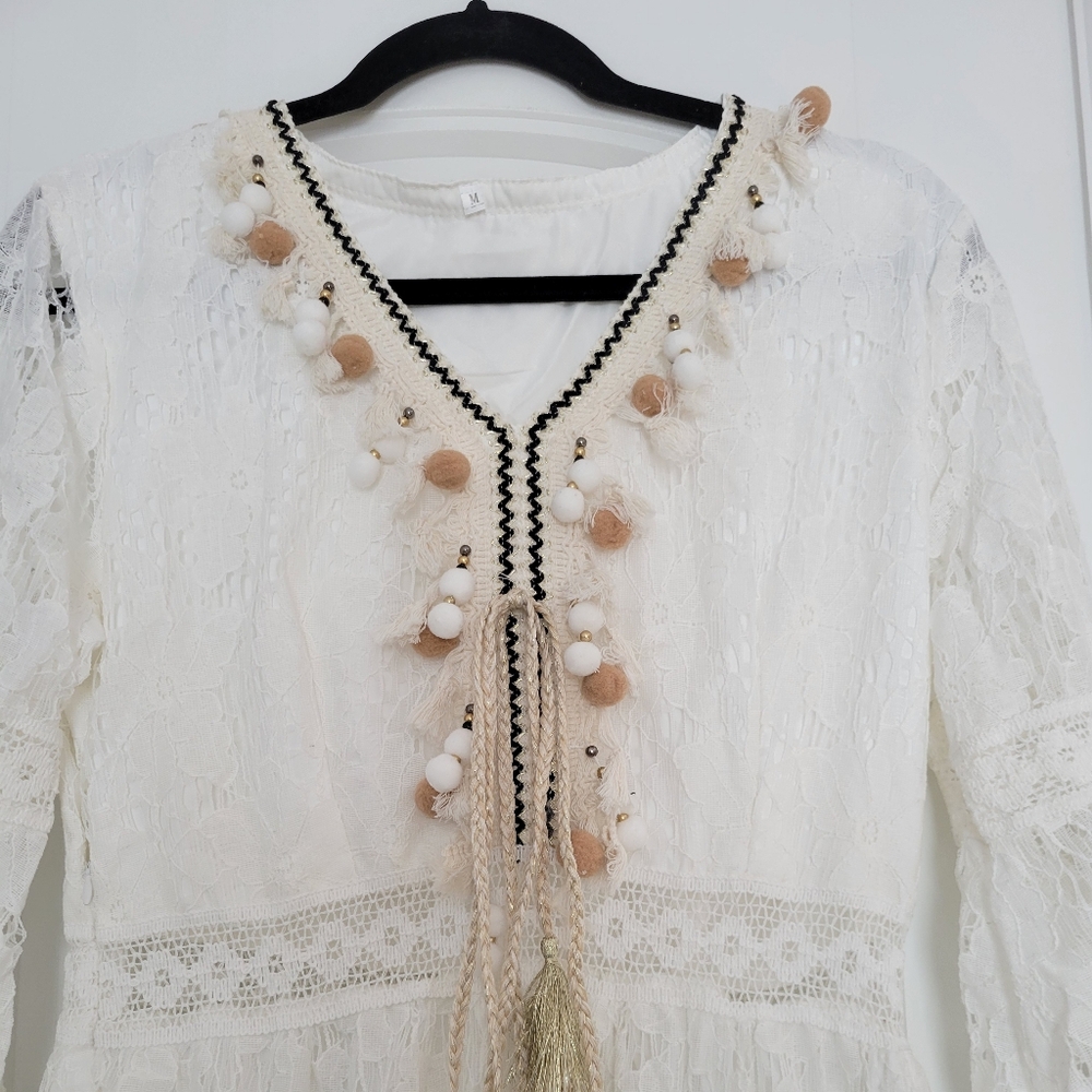 SOLD! GEORGEOUS,  Beautiful Bohemian Lace Maxi Dress - Picture 5 of 11